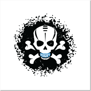 Rugby Fan Skull Splatter Posters and Art